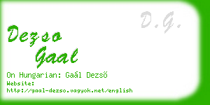 dezso gaal business card